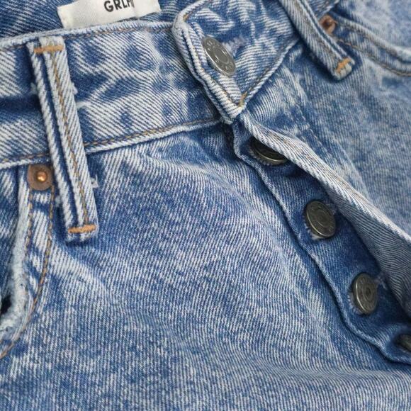 GRLFRND Jordan High Rise Shorts in Yaya Distressed Raw Hem Button Fly - Picture 6 of 12